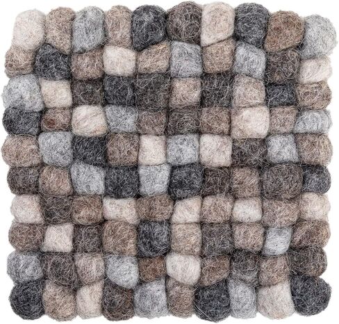 Round Felt Ball Coasters - 100% Merino Wool Table Coasters - Felt Coaster Pads, Absorbent Trivet for Drinks - Heat Resistant, Thick & Durable Hand Felted in Nepal by Woolygon- Multicolor - Set of 5 in Saudi Arabia