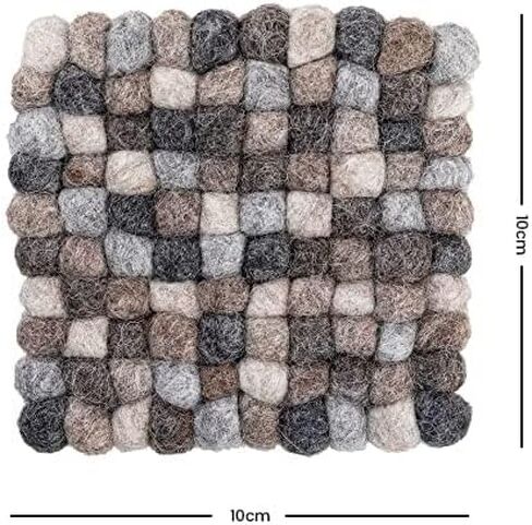 Round Felt Ball Coasters - 100% Merino Wool Table Coasters - Felt Coaster Pads, Absorbent Trivet for Drinks - Heat Resistant, Thick & Durable Hand Felted in Nepal by Woolygon- Multicolor - Set of 5 in Saudi Arabia