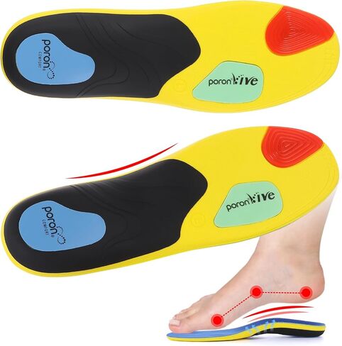 Orthotic Insoles Relief Plantar Fasciitis, Arch Support Orthotic Inserts for Men Women Flat Feet High Low Arches Pain Relief, Shock-Absorbing Cushions Breathable Design Comfort Use Work Sports in Saudi Arabia