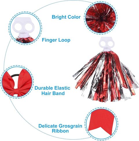 PATIKIL Cheerleading Pom Poms, Cheerleaders Cheer Poms with Finger Holes for Sport Dancing Party Team Spirit in Saudi Arabia