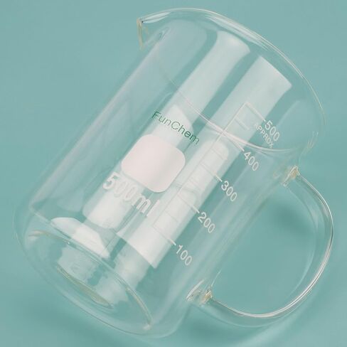 Glass Beaker with Handle, 250 ml Borosilicate Glass Clear Graduated Low Form Griffin Beaker with Pouring Spout in Saudi Arabia