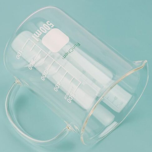 Glass Beaker with Handle, 250 ml Borosilicate Glass Clear Graduated Low Form Griffin Beaker with Pouring Spout in Saudi Arabia