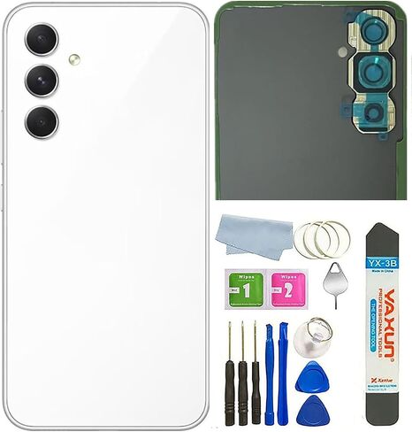 Galaxy A54 Back Cover Glass Replacement for Samsung Galaxy A54 5G Back Cover Glass with Pre-Installed Tape and Camera Lens +Tools (Awesome Black) in Saudi Arabia