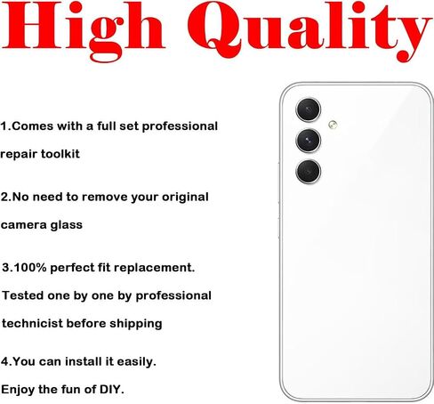 Galaxy A54 Back Cover Glass Replacement for Samsung Galaxy A54 5G Back Cover Glass with Pre-Installed Tape and Camera Lens +Tools (Awesome Black) in Saudi Arabia
