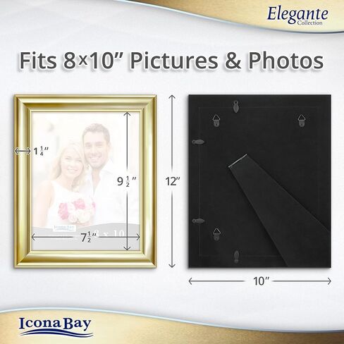 Icona Bay 8x10 Picture Frames (Silver, 3 Pack), Contemporary Photo Frames 8 x 10, Wall Mount or Table Top, Elegante Collection in Saudi Arabia
