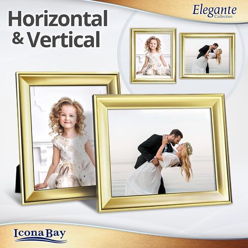 Icona Bay 8x10 Picture Frames (Silver, 3 Pack), Contemporary Photo Frames 8 x 10, Wall Mount or Table Top, Elegante Collection in Saudi Arabia