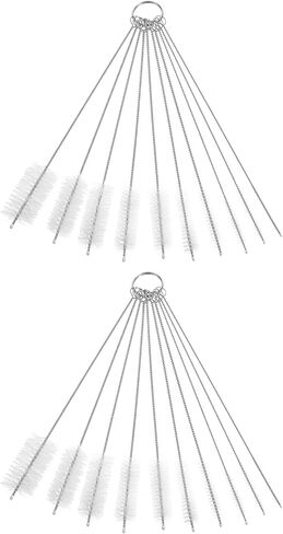 uxcell Straw Cleaner Brush Set, 8.3 Inch Nylon Tube Pipe Cleaners, Set of 10 Stainless Steel Long Straw Brush for Drinking Straw, Bottle, Tube, Cup, Black in Saudi Arabia