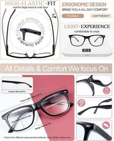 MARE AZZURO Large Reading Glasses Men Retro Square Readers 1.0 1.25 1.5 1.75 2.0 2.25 2.5 2.75 3.0 3.5 4.0 in Kuwait