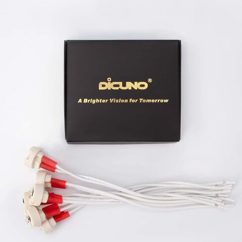 DiCUNO G4, GU5.3 Bi-Pin Ceramic Base Socket, MR16, MR11 Halogen Incandescent LED Bulb Holder Wire Connector (12pcs) in Saudi Arabia