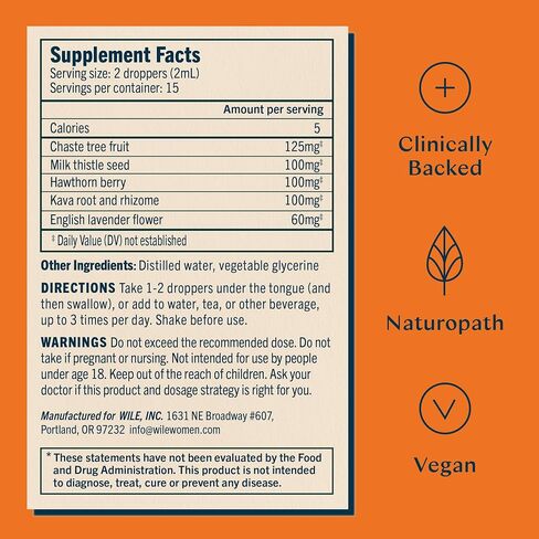 WILE Un-Worry Tincture for Women - Calm, Focus & Mood Support Supplement Liquid with Holy Basil, Bacopa & Reishi, Herbal Perimenopause, Menopause, Hormonal Support Drops for Stress, 1fl oz in Saudi Arabia