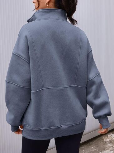 AUTOMET Women's Half Zip Oversized Sweatshirts Fleece Long Sleeve Hoodies Casual Sweaters with Pockerts in Saudi Arabia