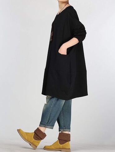 Minibee Women's Crewneck Oversized Sweatshirt Casual Loose Sweatshirts Long Sleeve Pullover Tunic Tops with Pocket in Saudi Arabia