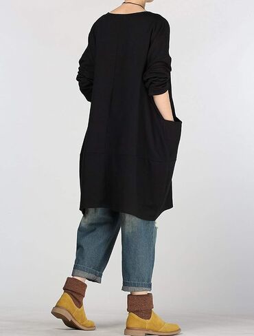 Minibee Women's Crewneck Oversized Sweatshirt Casual Loose Sweatshirts Long Sleeve Pullover Tunic Tops with Pocket in Saudi Arabia