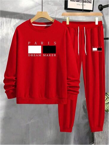 SOLY HUX Men's Casual Tracksuit Athletic Sweatsuits Long Sleeve Sweatshirt Jogger Pants 2 Piece Outfit in Saudi Arabia