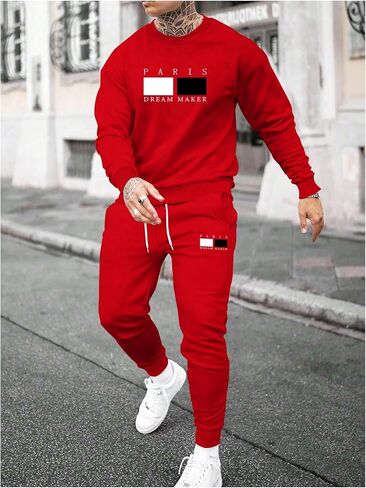 SOLY HUX Men's Casual Tracksuit Athletic Sweatsuits Long Sleeve Sweatshirt Jogger Pants 2 Piece Outfit in Saudi Arabia