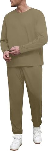 Lexiart Mens Tracksuits Set Athlete 2 Piece Outfits Long Sleeve Breathable Sweatsuits in Saudi Arabia
