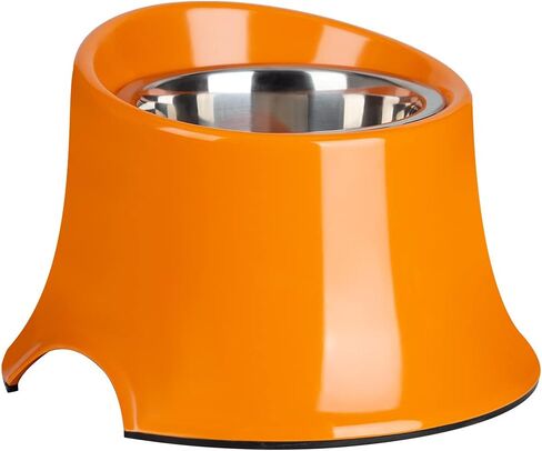 Super Design Elevated Dog Bowl Raised Dog Feeder for Food and Water, Non Spill Edges & Non Skid Sturdy Melamine Stand, Reduce Neck Stress, Less Regurgitating and Vomiting 1 Cup Orange in Kuwait