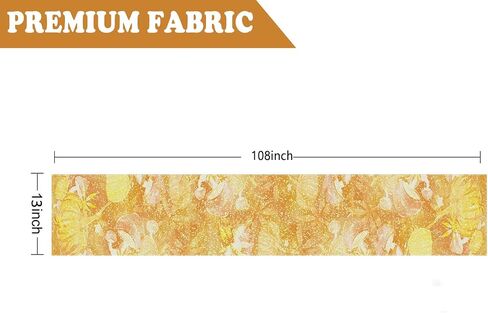Fall Table Runner Yellow Pumpkin Mushroom Glitter Table Runners Autumn Farmhouse Kitchen Dining Table Decor Indoor Outdoor Party Supplies 13x72 Inch in Saudi Arabia
