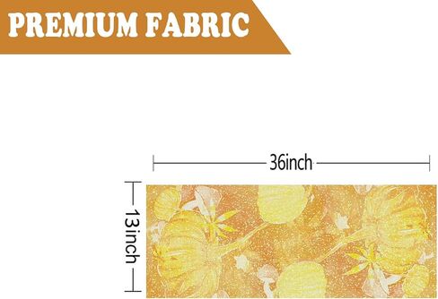 Fall Table Runner Yellow Pumpkin Mushroom Glitter Table Runners Autumn Farmhouse Kitchen Dining Table Decor Indoor Outdoor Party Supplies 13x72 Inch in Saudi Arabia