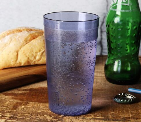 New Star Foodservice 46649 Tumbler Beverage Cup, Stackable Cups, Break-Resistant Commercial SAN Plastic, 8 oz, Clear, Set of 12 in Kuwait