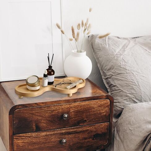 Uiifan Cloud Tray Wooden Decorative Tray Irregular Jewelry Tray Wooden Pedestal Stand Cloud Display Tray for Home Decoration (Brown) in Saudi Arabia