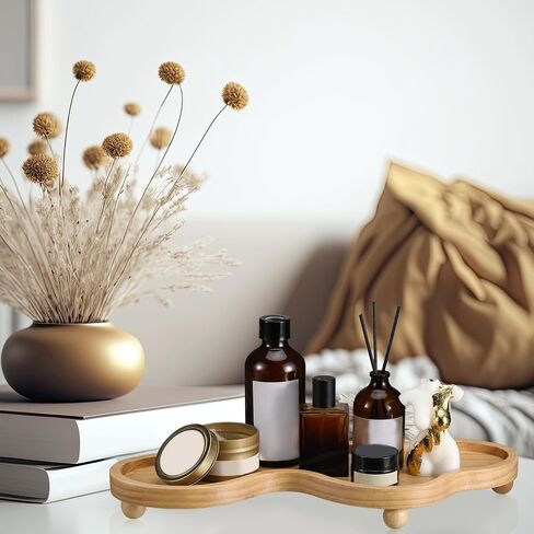 Uiifan Cloud Tray Wooden Decorative Tray Irregular Jewelry Tray Wooden Pedestal Stand Cloud Display Tray for Home Decoration (Brown) in Saudi Arabia