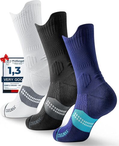 Compression Running Socks, Bamboo Viscose Coolmax Moisture-Wicking Anti-Blister Athletic Hiking Workout Gym Padded in Saudi Arabia