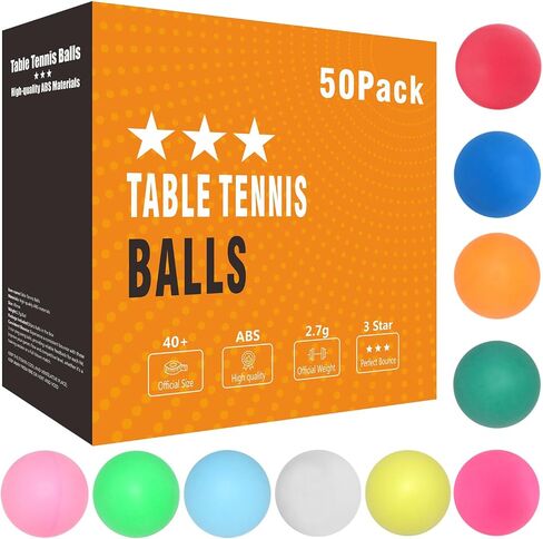 Ping Pong Balls 12 50 or 100 Pack: 3 Star Colored Table Tennis Balls for Outdoor Practice Party Games Cats Toys in Saudi Arabia