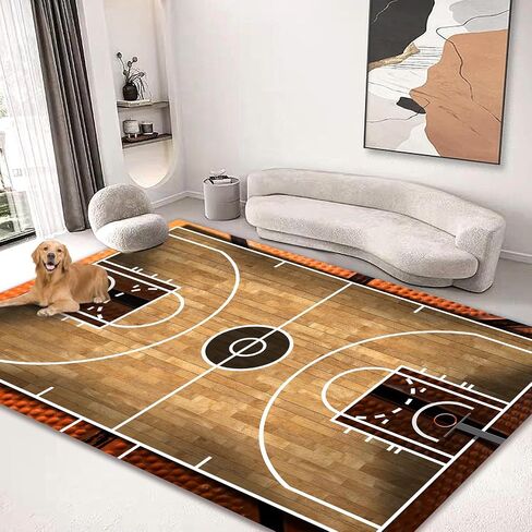 Area Rug Carpet Floor Washable Mats Rugs Non-Slip 5'x4' for Living Room Bedroom Dining Room Office Outdoor Home Decor Basketball in Saudi Arabia