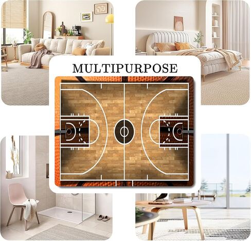 Area Rug Carpet Floor Washable Mats Rugs Non-Slip 5'x4' for Living Room Bedroom Dining Room Office Outdoor Home Decor Basketball in Saudi Arabia
