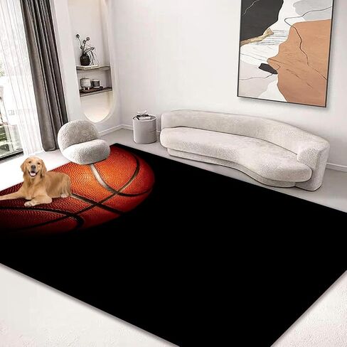 Area Rug Carpet Floor Washable Mats Rugs Non-Slip 5'x4' for Living Room Bedroom Dining Room Office Outdoor Home Decor Basketball in Saudi Arabia