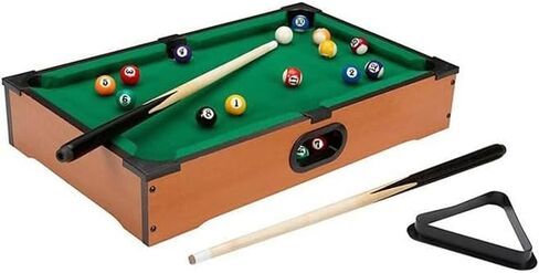 مجموعة ألعاب البلياردو المدمجة الفاخرة على الطاولة مع عصي جديلة وكرات وطباشير ورف مثلث in Kuwait