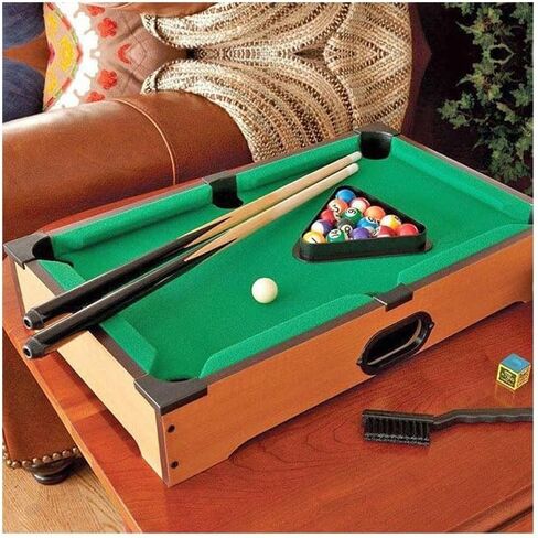 مجموعة ألعاب البلياردو المدمجة الفاخرة على الطاولة مع عصي جديلة وكرات وطباشير ورف مثلث in Kuwait