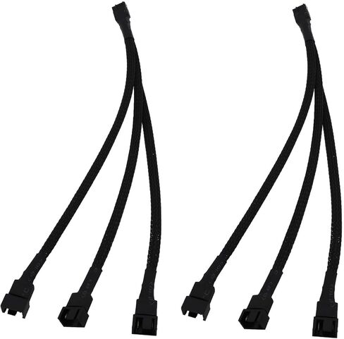 3PCS PC Fan Distributor Extension Cable 3PIN and 4PIN PWM Adapter Cable 1 in 2 PVC Insulated Cooling Fan Cable Computer Motherboard CPU Adapter Cable in Kuwait