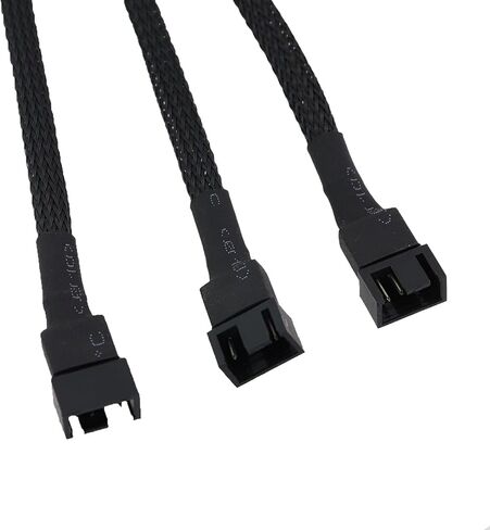 3PCS PC Fan Distributor Extension Cable 3PIN and 4PIN PWM Adapter Cable 1 in 2 PVC Insulated Cooling Fan Cable Computer Motherboard CPU Adapter Cable in Kuwait