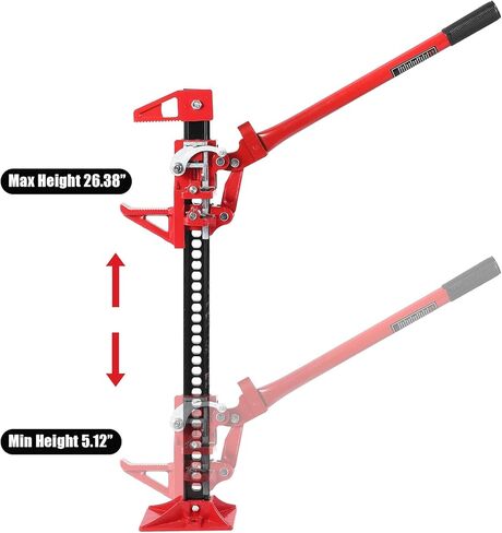 مقبس سيارة، نوع رأس مدبب، مقبس مزرعة متعدد الأغراض للطرق الوعرة مقاس 60 بوصة، مقبس سيارة بسعة 3 طن (6000 رطل)، مثالي للسيارات/الشاحنات/المركبات/سيارات الدفع الرباعي، أحمر in Kuwait