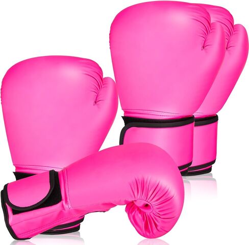 2 Pairs Breast Cancer Awareness Boxing Gloves Inspirational Kickboxing Glove Punching Heavy Bag Gloves for Women Gifts, Pink in Kuwait