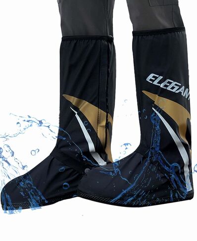 GLEAP Waterproof Cycling Rain Shoes Covers Motorcycle Rain Boots Covers Reusable Non-Slip Waterproof Shoes Covers Portable Foldable Rain Shoe Covers with Zipper for Men Women in Saudi Arabia