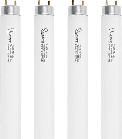 18" F15T8/CW Fluorescent Light Bulb, 4100K Cool White, T8 15 Watts Fluorescent Bulb, 950 Lumens, Replacement Tube for Counter and Cabinet Fixtur, 18 Inch, G13 Base - 2 Pack in Saudi Arabia