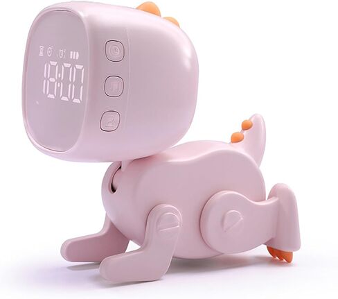 JUSTUP Bedside Digital Alarm Clock for Kids, Cartoon Creative Dinosaur Alarm Clock, Silent Snooze Alarm Clock with Night Light, Cute Table Electronic Alarm Clock for Kids Boys and Girls (Beige) in Saudi Arabia