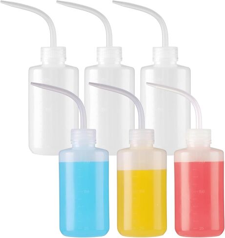 6 pcs 5 oz 150ml Tattoo Wash Bottles Squeeze,150ml LDPE Plastic Squeeze Lab Washing Bottle,Lash Water Bottle,Tattoo Supplies, White in Saudi Arabia