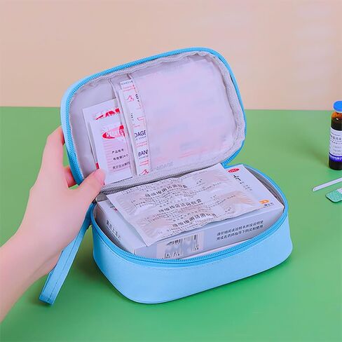 Small Empty First Aid Bag with Handle, Mini First Aid Kit Travel Bag Zippered Medical Storage Bag Portable for Home Outdoor Travel Camping Hiking, Pink in Kuwait