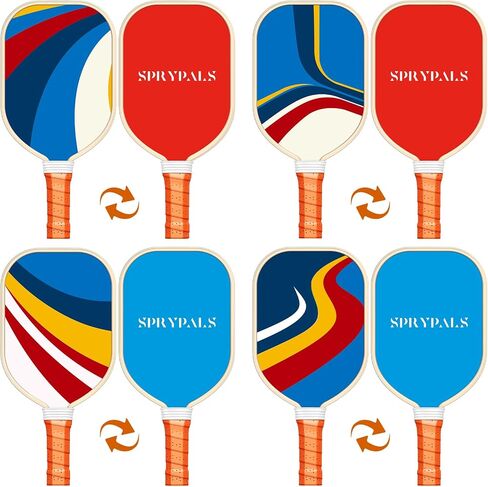 Pickleball Paddles, USAPA Approved Premium Wood Pickleball Set of 4 with 4 Pickleball Balls and 1 Carry Bag Pickleball Rackets with Ergonomic Cushion Grip for Beginner & Pros Gifts for Men Women Youth in Saudi Arabia