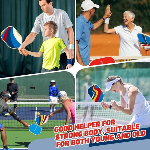 Pickleball Paddles, USAPA Approved Premium Wood Pickleball Set of 4 with 4 Pickleball Balls and 1 Carry Bag Pickleball Rackets with Ergonomic Cushion Grip for Beginner & Pros Gifts for Men Women Youth in Saudi Arabia
