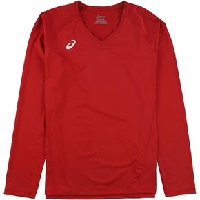 ASICS Spin Serve Volleyball Jersey Long Sleeve, Team Red, Small