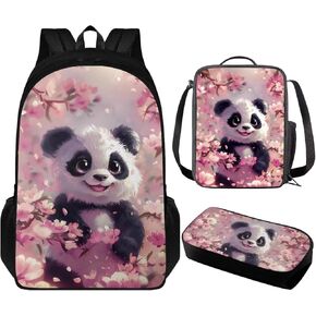 Boys Backpack and Lunch Box Set Wolf Cool Backpacks for Boys 8-12 Lightweight Kids Bookbag 1st Grade 17 inch Set of 3 Schoolbag for Primary Elementary Big Capacity School Supplies