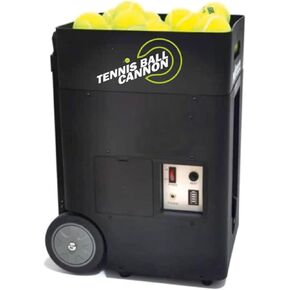Tennis Ball Cannon Portable Tennis Ball Machine (Only Weighs 22lbs) - Dual Motor for Top Spin and Backspin, 50+ Balls, Max 45MPH, 4+ Hours Play with Rechargeable Lithium Battery