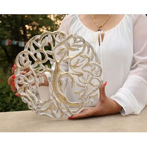 لوحة فنية معلقة لشجرة الحياة السلتية الخشبية المصنوعة يدويًا من DharmaObjects (بني)