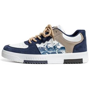 NCNDB Men's Retro Trendy Casual Shoes with Contrasting Color Patchwork Skateboard Sneaker