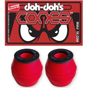 Shorty's Skateboard Bushings Doh Doh's Cones with Washers Red 95A Firm